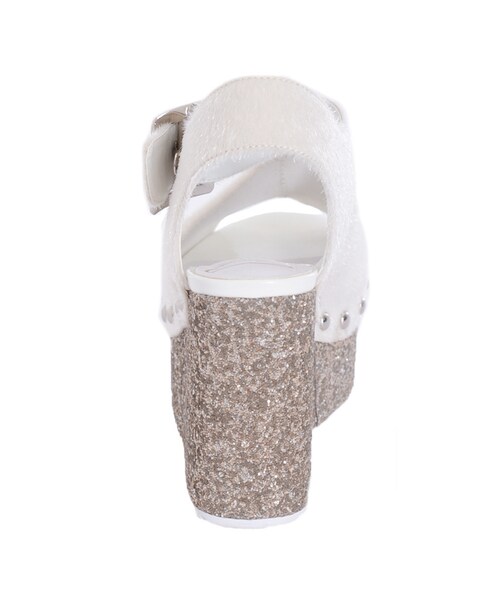 merry jenny（メリージェニー）の「ハラコグリッター厚底サンダル（シューズ・レディース・オフホワイト/ピンク・S/M/L）」の13枚目の写真