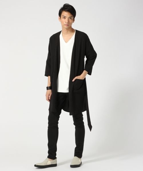 HARE（ハレ）の「フレンチリネンガウン8分袖（トップス・ブラック/グレー/チェリーレッド・S/M）」の4枚目の写真