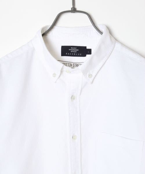 RAGEBLUE（レイジブルー）の「ナチュラルストレッチオックスシャツ（トップス・ホワイト/ワインレッド/オリーブ/ブルー/ネイビー・S/M/L/XL）」の7枚目の写真
