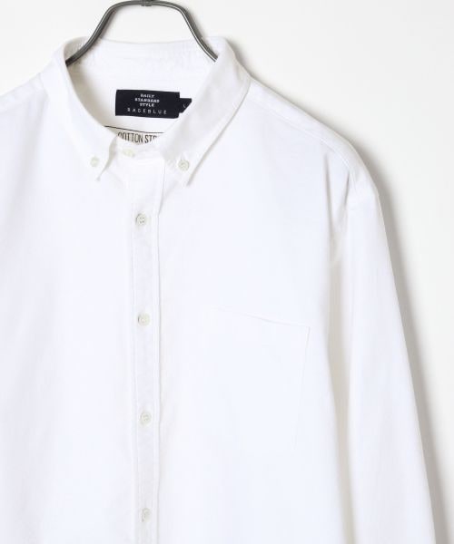 RAGEBLUE（レイジブルー）の「ナチュラルストレッチオックスシャツ（トップス・ホワイト/ワインレッド/オリーブ/ブルー/ネイビー・S/M/L/XL）」の8枚目の写真
