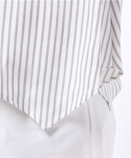 actuel（アクチュエル）の「トレースストライプブラウス（シャツ/ブラウス・レディース・オフホワイト/ネイビー・FREE）」の8枚目の写真