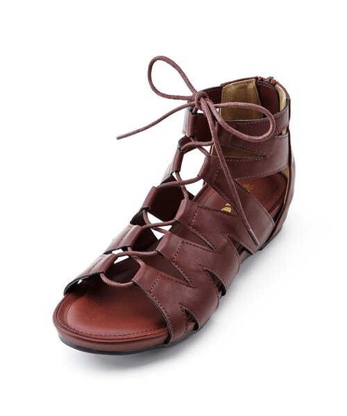 Honeys（ハニーズ）の「インヒール編上げサンダル（サンダル・レディース・シロ/クロ/キャメル/チャ・Ｍ/Ｌ/ＬＬ）」の4枚目の写真