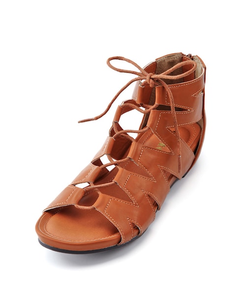 Honeys（ハニーズ）の「インヒール編上げサンダル（サンダル・レディース・シロ/クロ/キャメル/チャ・Ｍ/Ｌ/ＬＬ）」の3枚目の写真