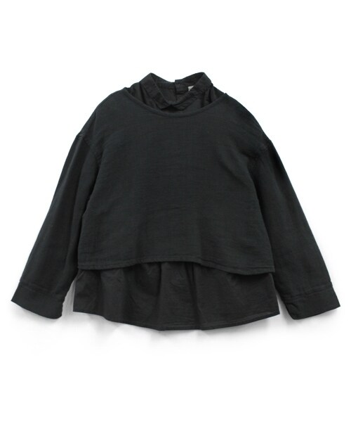 RNA-N(アールエヌエーエヌ)の「<予約>綿麻スモールカラーレイヤードブラウス(トップス・レディース・ホワイト/ブラック・M)」の2枚目の写真
