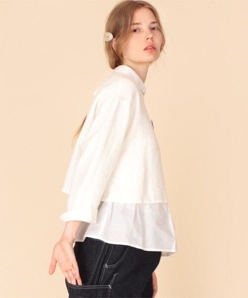 RNA-N(アールエヌエーエヌ)の「<予約>綿麻スモールカラーレイヤードブラウス(トップス・レディース・ホワイト/ブラック・M)」の12枚目の写真