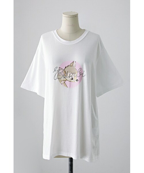 imvely(-)の「バンビプリントTシャツ(Tシャツ/カットソー・レディース・ホワイト・ONE SIZE)」の1枚目の写真
