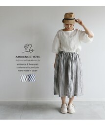 ambience tote | ambience tote リネンストライプギャザースカート(スカート)