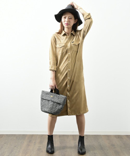 Lee（リー）の「【Lee】LONG WESTERN DRESS（ワンピース・レディース・グレー/ダークブラウン/ベージュ・FREE）」の15枚目の写真