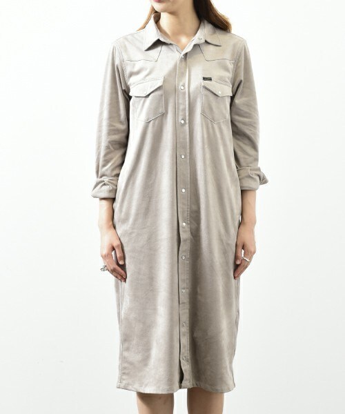 Lee（リー）の「【Lee】LONG WESTERN DRESS（ワンピース・レディース・グレー/ダークブラウン/ベージュ・FREE）」の5枚目の写真