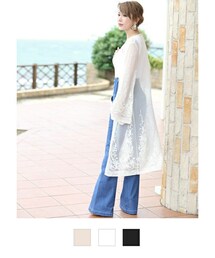 Rocotta by MOERY | Rocotta(ロコッタ)　シルク100％刺繍ロングカーディガン(カーディガン/ボレロ)