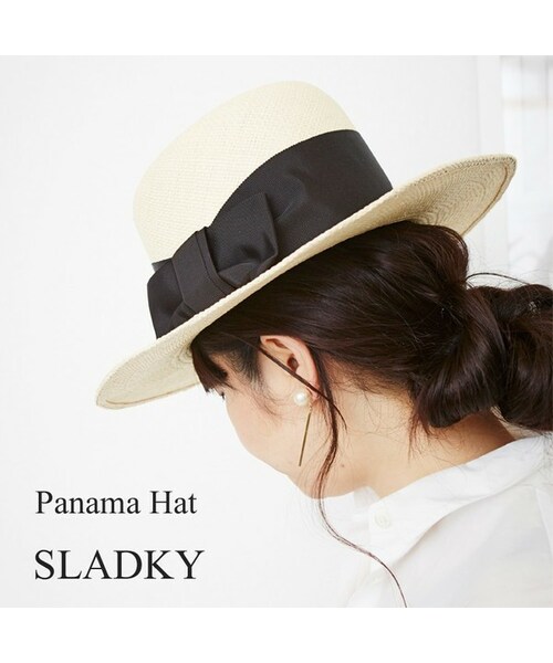 SLADKY(スラドキー)の「スラドキー レディパナマハット(ハット・レディース・ベージュ・Free)」の1枚目の写真