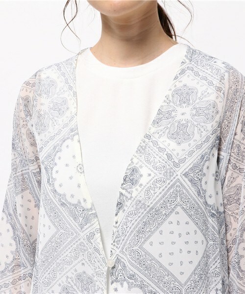archives（アルシーヴ）の「バンダナ柄ガウン（カーディガン/ボレロ・レディース・オフホワイト/ブラック・MEDIUM）」の6枚目の写真