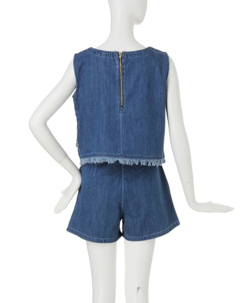 dazzlin(ダズリン)の「【sc】ノースリフリンジデニムセットアップ(ワンピース/ドレス・レディース・ブルー/インディゴ・S(トップス)/S(ボトムス)/M(トップス)/M(ボトムス))」の5枚目の写真