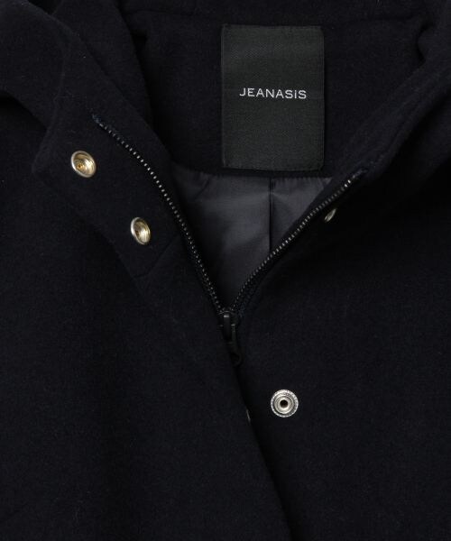 JEANASIS（ジーナシス）の「オーストラリアウールフードコート（ジャケット/アウター・チャコールグレー()/キャメル()/ネイビー()・FREE）」の6枚目の写真