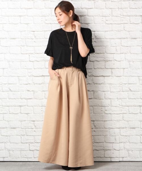 LEPSIM（レプシィム）の「モダール／Ｔワイドフレアパンツ（パンツ・ブラック/グレー/ピンクベージュ・M/L）」の6枚目の写真