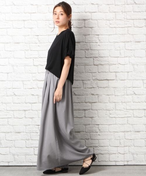 LEPSIM（レプシィム）の「モダール／Ｔワイドフレアパンツ（パンツ・ブラック/グレー/ピンクベージュ・M/L）」の5枚目の写真