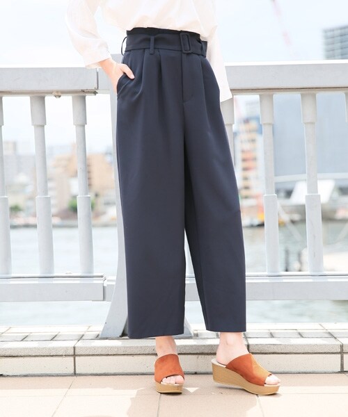 LOWRYS FARM（ローリーズファーム）の「★WEB先行予約アイテム★キャリーマンワイドパンツ（パンツ・オフ/ブラック/ピンク/ネイビー・F）」の4枚目の写真