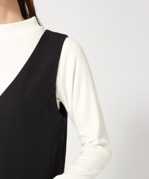 GLOBAL WORK(グローバルワーク)の「Vネックオールインワン(ワンピース/ドレス・ブラック/ベージュ/ネイビー・M/L)」の9枚目の写真