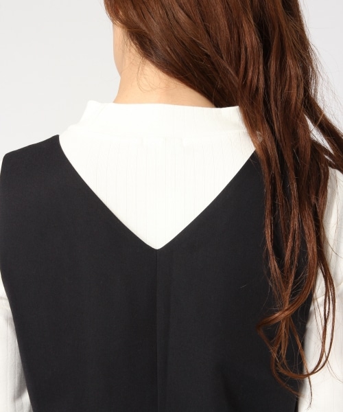 GLOBAL WORK(グローバルワーク)の「Vネックオールインワン(ワンピース/ドレス・ブラック/ベージュ/ネイビー・M/L)」の14枚目の写真