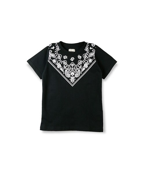 BRANSHES（ブランシェス）の「ネックバンダナプリントTシャツ（Tシャツ/カットソー・キッズ・オフホワイト/ブラック・90～140）」の2枚目の写真
