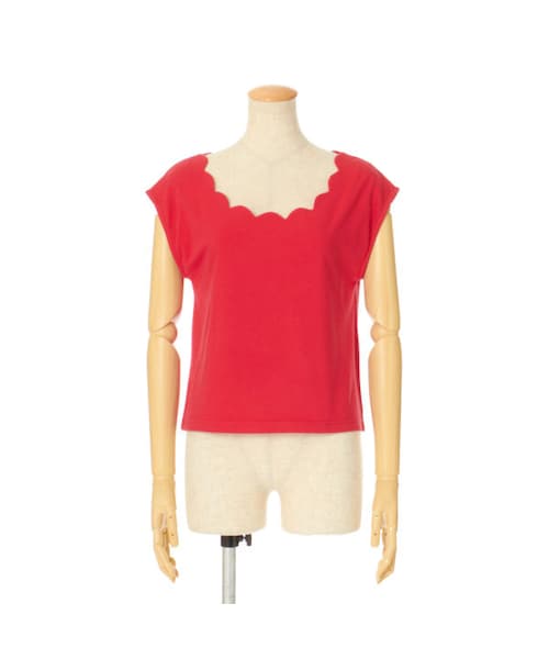 F i.n.t（フィント）の「スカラップネックフレンチスリーブT/F i.n.t（Tシャツ/カットソー・レディース・その他）」の4枚目の写真