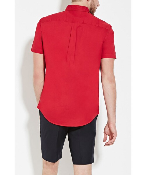 FOREVER 21（フォーエバー トゥエンティーワン）の「[MEN]クラシックショートスリーブシャツ（トップス・メンズ・BLACK/WHITE/CHARCOAL/NAVY/RED/GREY/LIGHT BLUE/MUSTARD・XS/S/M/L/XL）」の3枚目の写真