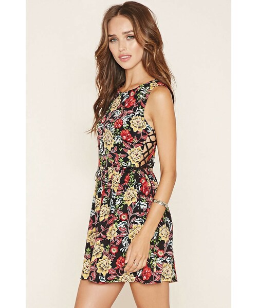 Forever 21 フォーエバー トゥエンティーワン の フラワーレースアップスケーターワンピース その他 Wear
