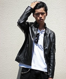 MIND BLOW | シングルライダースジャケット【羊革】(ライダースジャケット)