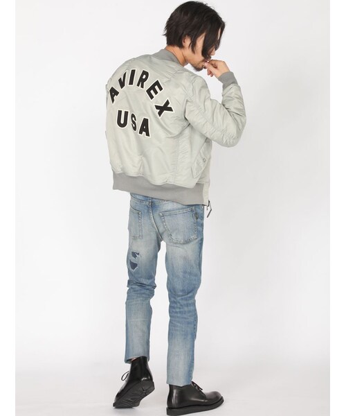 AVIREX（アヴィレックス）の「MA-1 COMMERCIAL LOGO（ジャケット/アウター・メンズ・BLACK/SILVER/ROYAL/SAGE・M/L/XL/XXL）」の12枚目の写真