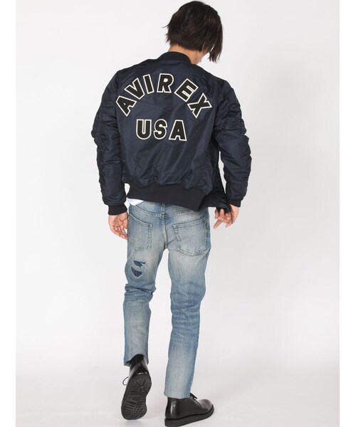 AVIREX（アヴィレックス）の「MA-1 COMMERCIAL LOGO（ジャケット/アウター・メンズ・BLACK/SILVER/ROYAL/SAGE・M/L/XL/XXL）」の10枚目の写真