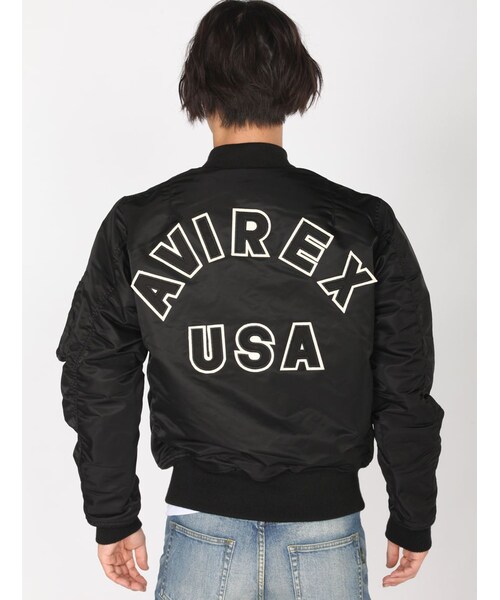 AVIREX（アヴィレックス）の「MA-1 COMMERCIAL LOGO（ジャケット/アウター・メンズ・BLACK/SILVER/ROYAL/SAGE・M/L/XL/XXL）」の3枚目の写真