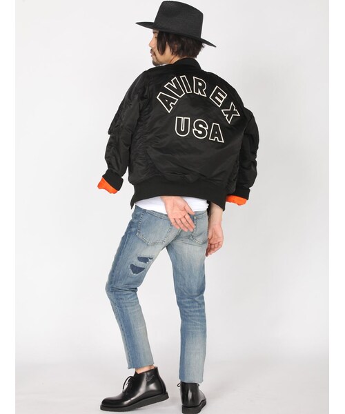 AVIREX（アヴィレックス）の「MA-1 COMMERCIAL LOGO（ジャケット/アウター・メンズ・BLACK/SILVER/ROYAL/SAGE・M/L/XL/XXL）」の8枚目の写真