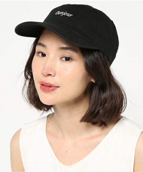 archives（アルシーヴ）の「Bonjour刺繍ツイルキャップ（キャップ・レディース・アイボリー/ブラック/ネイビー・MEDIUM）」の2枚目の写真