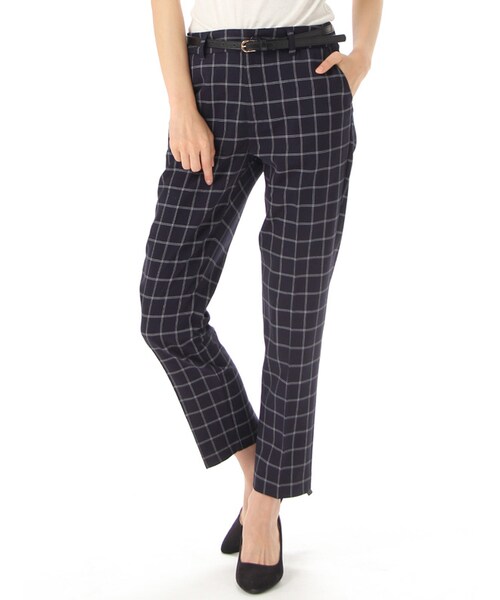 Honeys（ハニーズ）の「テーパードパンツ（パンツ・スキニー・レディース・オフチェック/ブラック/コンチェック/コンストライプ/グレーストライプ・Ｓ/Ｍ/Ｌ）」の4枚目の写真