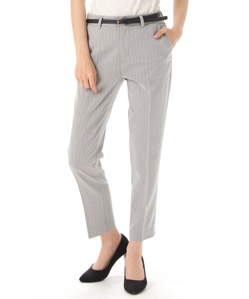 Honeys（ハニーズ）の「テーパードパンツ（パンツ・スキニー・レディース・オフチェック/ブラック/コンチェック/コンストライプ/グレーストライプ・Ｓ/Ｍ/Ｌ）」の3枚目の写真