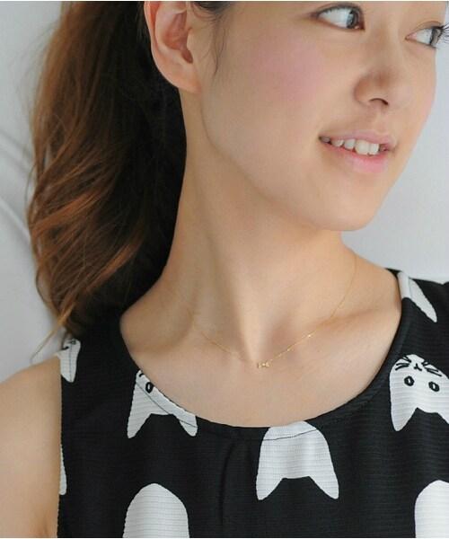 pinacoteca（ピナコテーカ）の「ピナコテーカ 586 ダイヤモンド リボン ネックレス（ネックレス・レディース・ゴールド・40cm）」の2枚目の写真