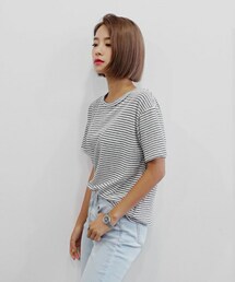 DHOLIC | 6COLORSピンボーダーコットンTシャツ(Tシャツ/カットソー)