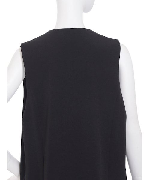 MURUA（ムルーア）の「【EDGE】ノーカラーロングベスト（ジャケット/アウター・レディース・ブラック/キャメル・F）」の9枚目の写真