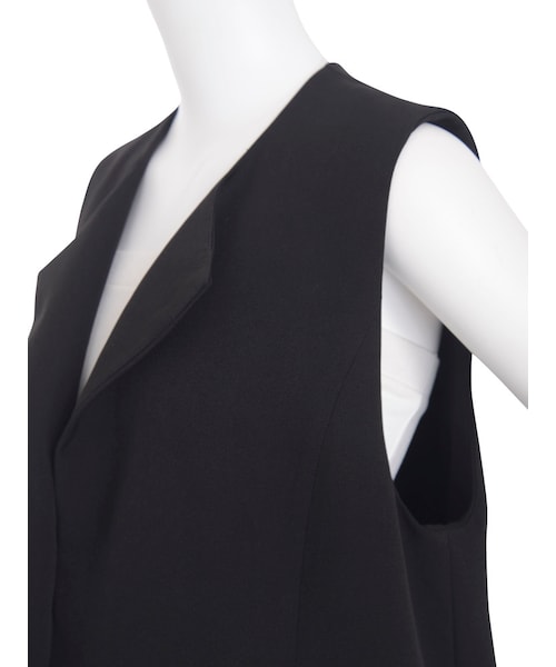 MURUA（ムルーア）の「【EDGE】ノーカラーロングベスト（ジャケット/アウター・レディース・ブラック/キャメル・F）」の14枚目の写真