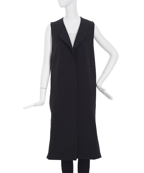 MURUA（ムルーア）の「【EDGE】ノーカラーロングベスト（ジャケット/アウター・レディース・ブラック/キャメル・F）」の6枚目の写真