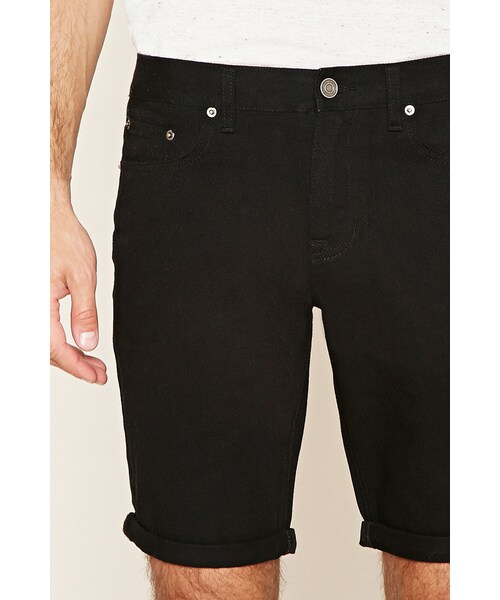 FOREVER 21（フォーエバー トゥエンティーワン）の「[MEN]クリーンウォッシュデニムショートパンツ（パンツ・メンズ・BLACK・28/29/30/31/32/33/34）」の5枚目の写真