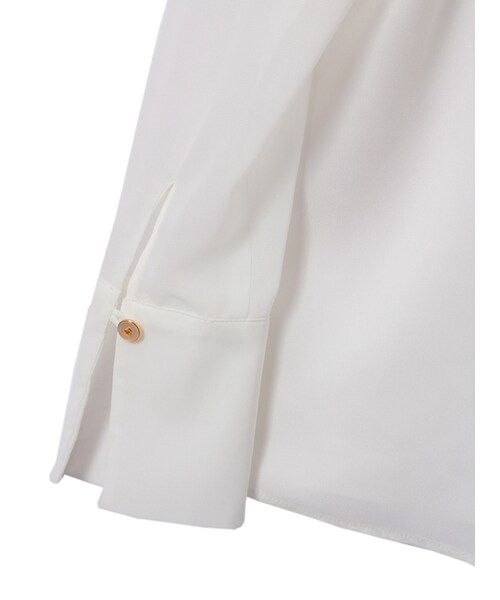 31 Sons de mode（トランテアン　ソン　ドゥ　モード）の「ロールネックシフォンブラウス《予約アイテム》（トップス・レディース・ブラック/オフホワイト・36/38）」の8枚目の写真