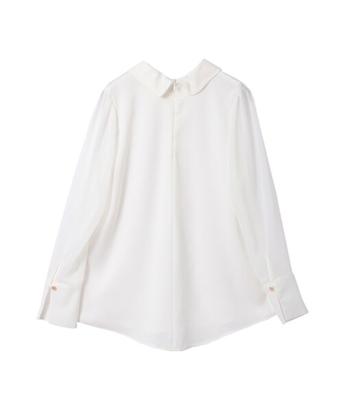 31 Sons de mode（トランテアン　ソン　ドゥ　モード）の「ロールネックシフォンブラウス《予約アイテム》（トップス・レディース・ブラック/オフホワイト・36/38）」の3枚目の写真