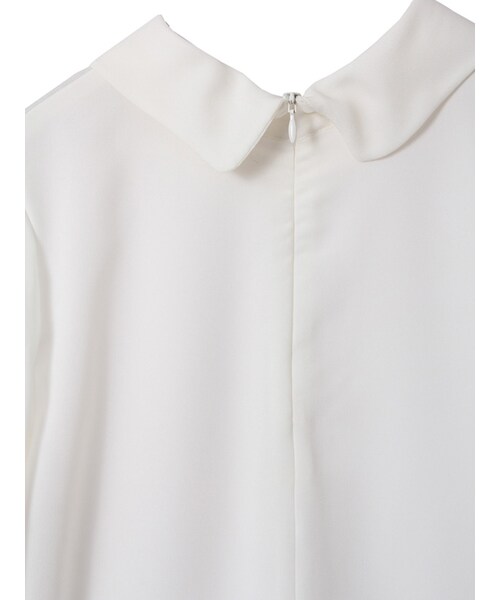 31 Sons de mode（トランテアン　ソン　ドゥ　モード）の「ロールネックシフォンブラウス《予約アイテム》（トップス・レディース・ブラック/オフホワイト・36/38）」の7枚目の写真