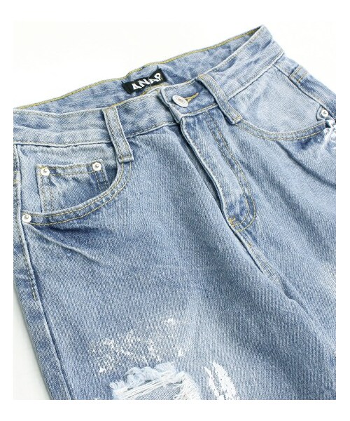 ANAP(アナップ)の「星ステッチ ペイント&クラッシュデニムパンツ(パンツ・レディース・ワンカラー・S/M)」の7枚目の写真