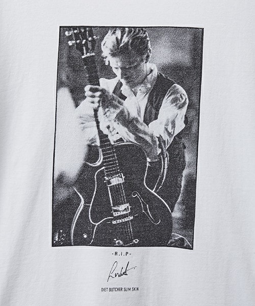 DIET BUTCHER（ダイエットブッチャー）の「DIET BUTCHER SLIM SKIN 『DAVID BOWIE R.I.P』Tシャツ（Tシャツ/カットソー・メンズ・ホワイト・2/3）」の6枚目の写真