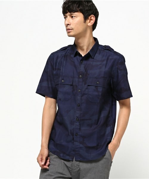 MEN'S BIGI(メンズビギ)の「ミリタリー半袖シャツ(ベージュ・カーキ・迷彩)(シャツ/ブラウス・メンズ・ベージュ/カーキ/カモフラージュ・S/M/L)」の3枚目の写真