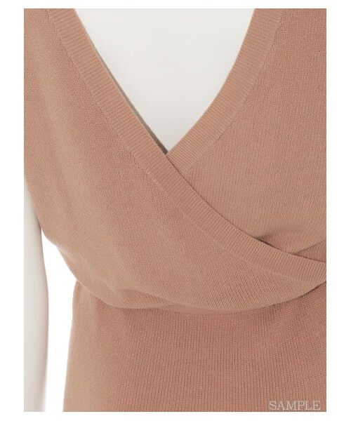 LILY BROWN（リリーブラウン）の「バックカシュクールニットワンピース（ニットワンピース・レディース・CML/GRY/BLK・F）」の9枚目の写真