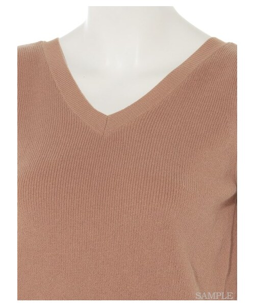 LILY BROWN（リリーブラウン）の「バックカシュクールニットワンピース（ニットワンピース・レディース・CML/GRY/BLK・F）」の7枚目の写真
