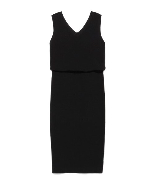 LILY BROWN（リリーブラウン）の「バックカシュクールニットワンピース（ニットワンピース・レディース・CML/GRY/BLK・F）」の3枚目の写真